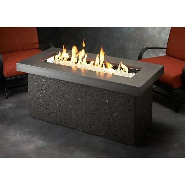 Black Supercast Manual Linear Gas Fire Pit