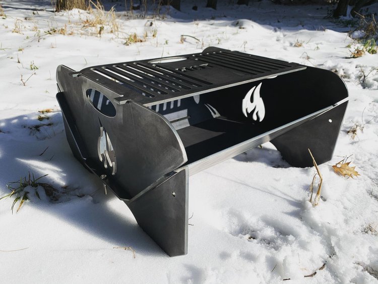 Collapsible Fire Pit and Grill Combo