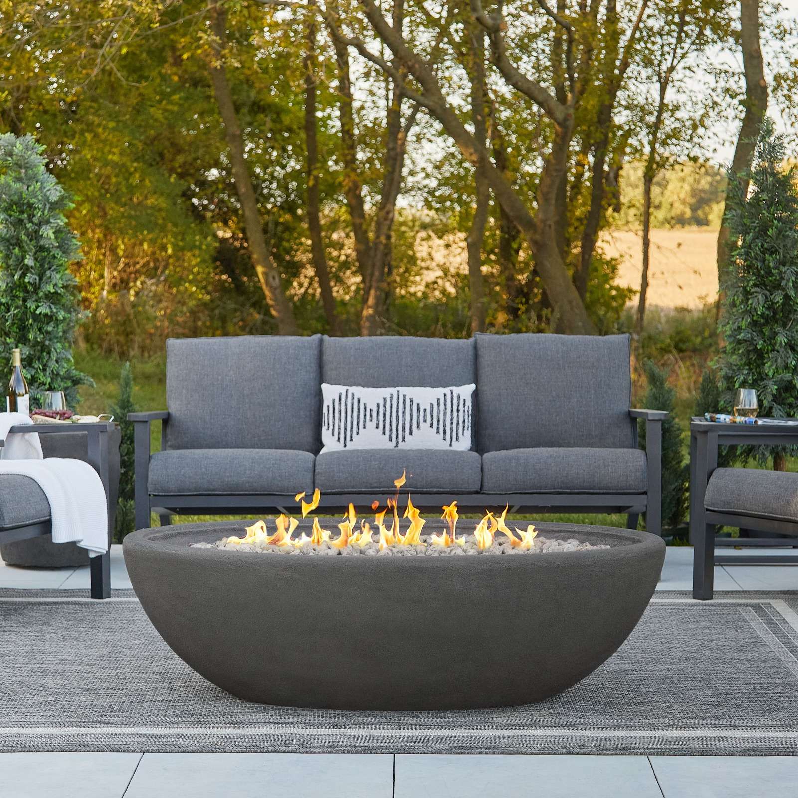 Oval Propane Fire Pit Bowl