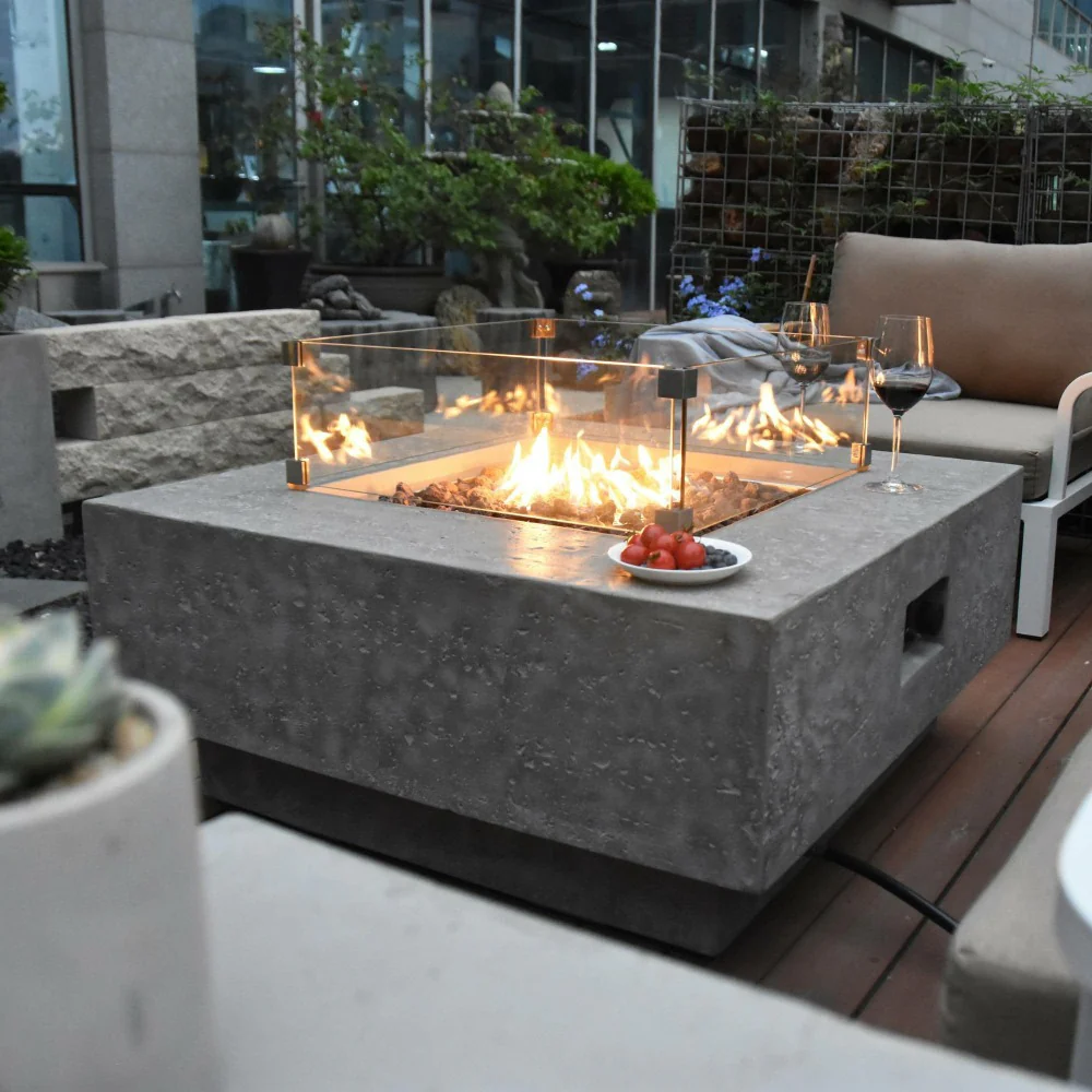 Manhattan Modern Gas Fire Pit Table